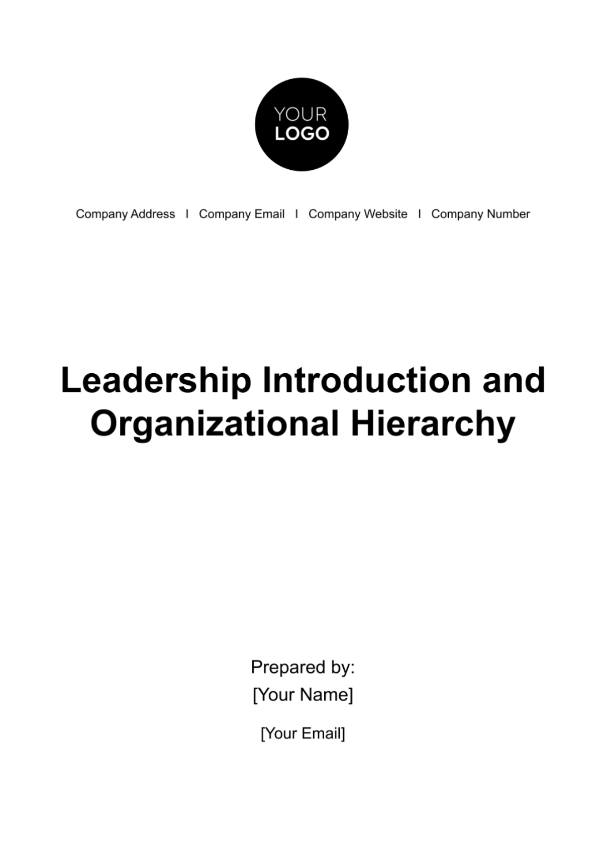 Free Leadership Introduction & Organizational Hierarchy HR Template