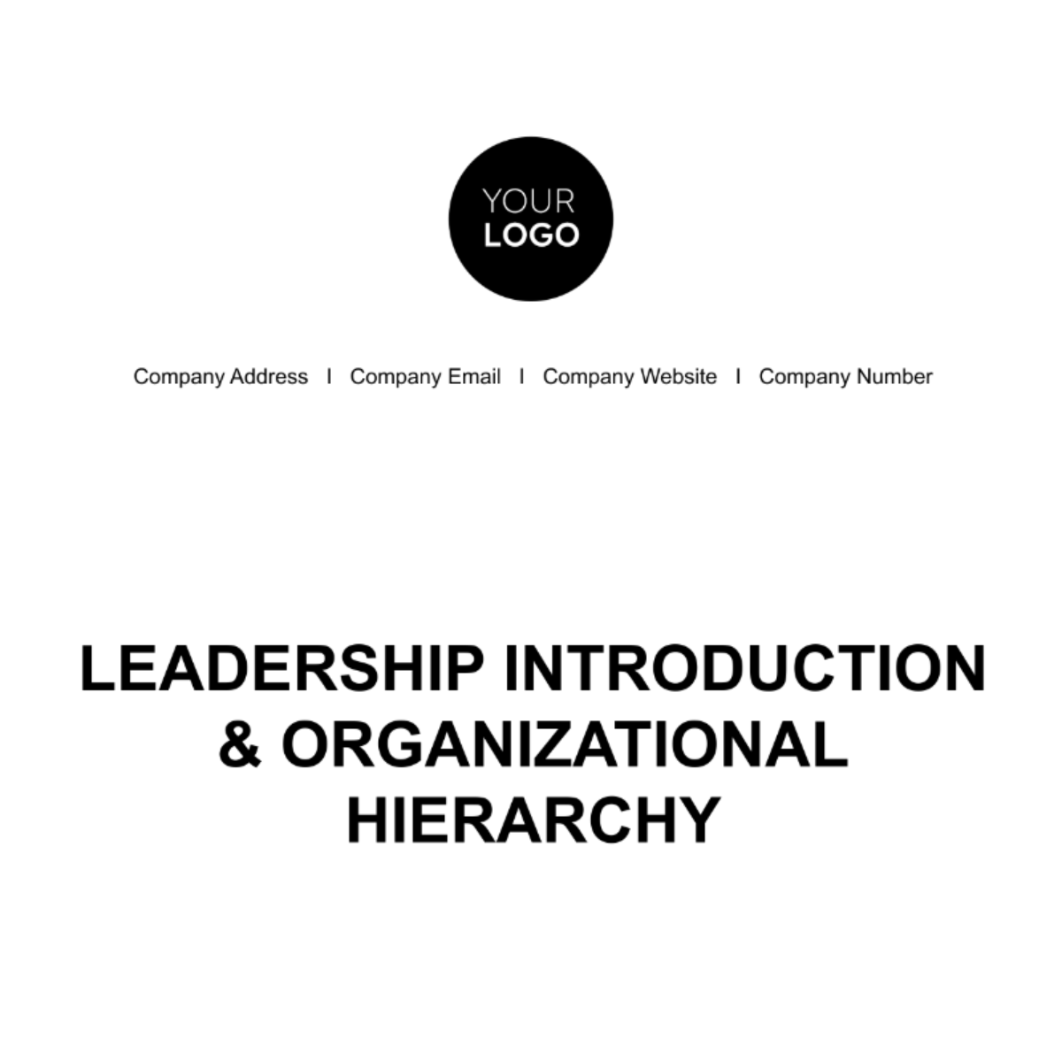 Leadership Introduction & Organizational Hierarchy HR Template - Edit Online & Download