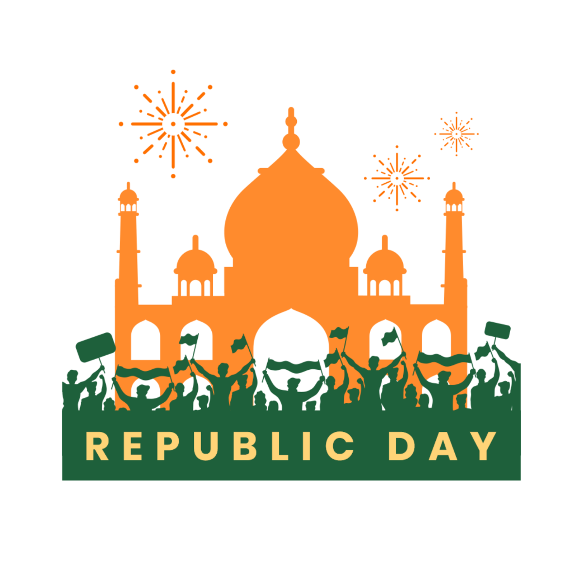 Republic Day Colorful Clipart Template