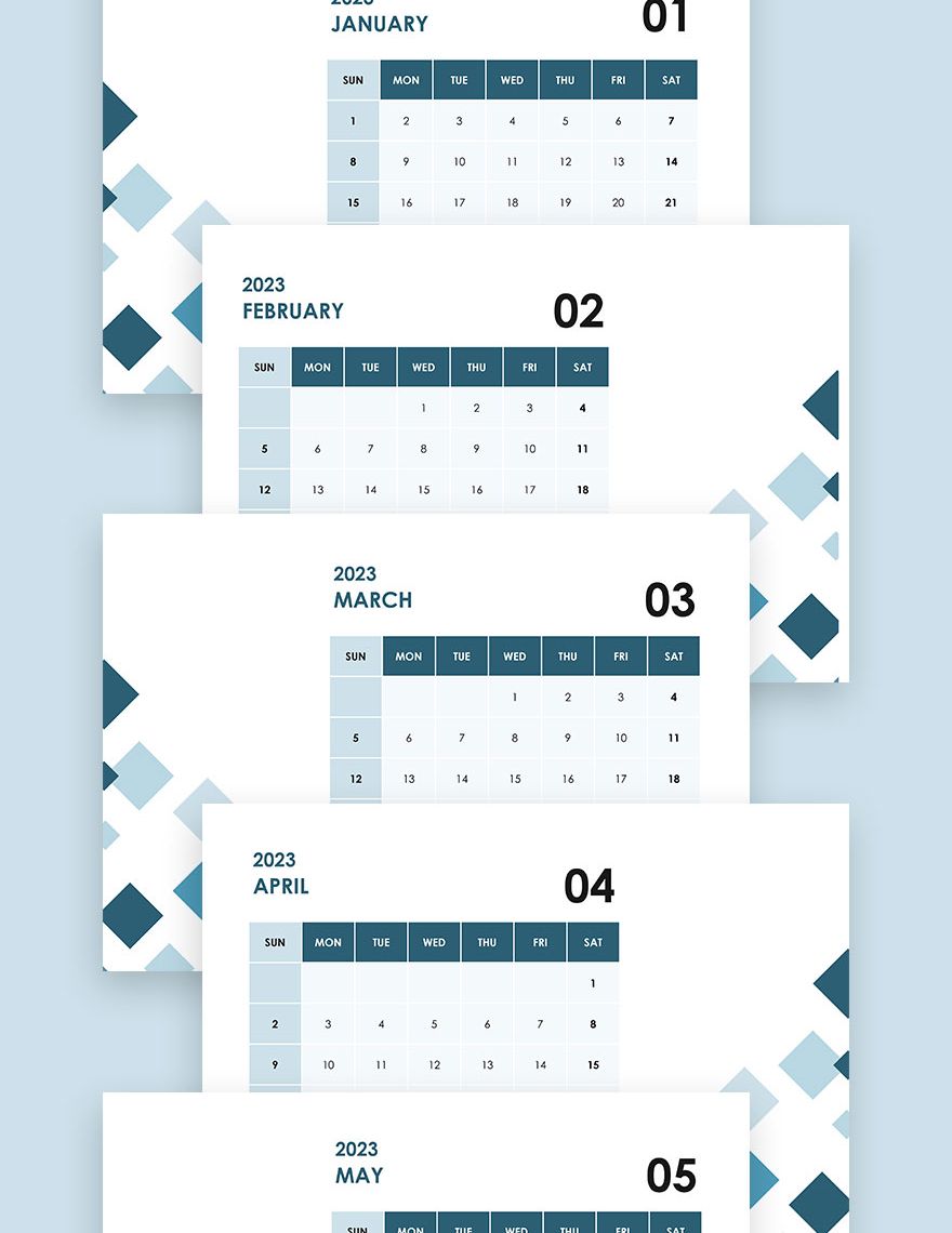 Project Event Desk Calendar Template