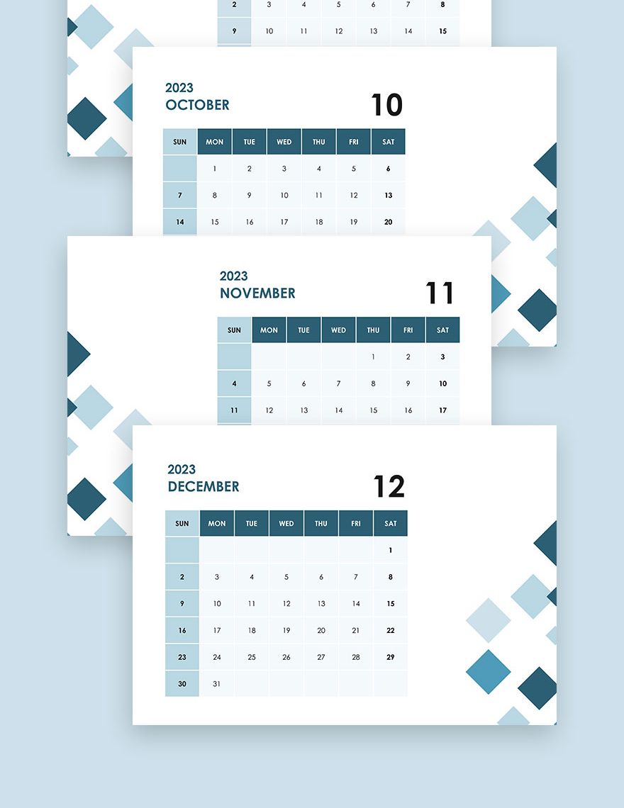 Project Event Desk Calendar Template