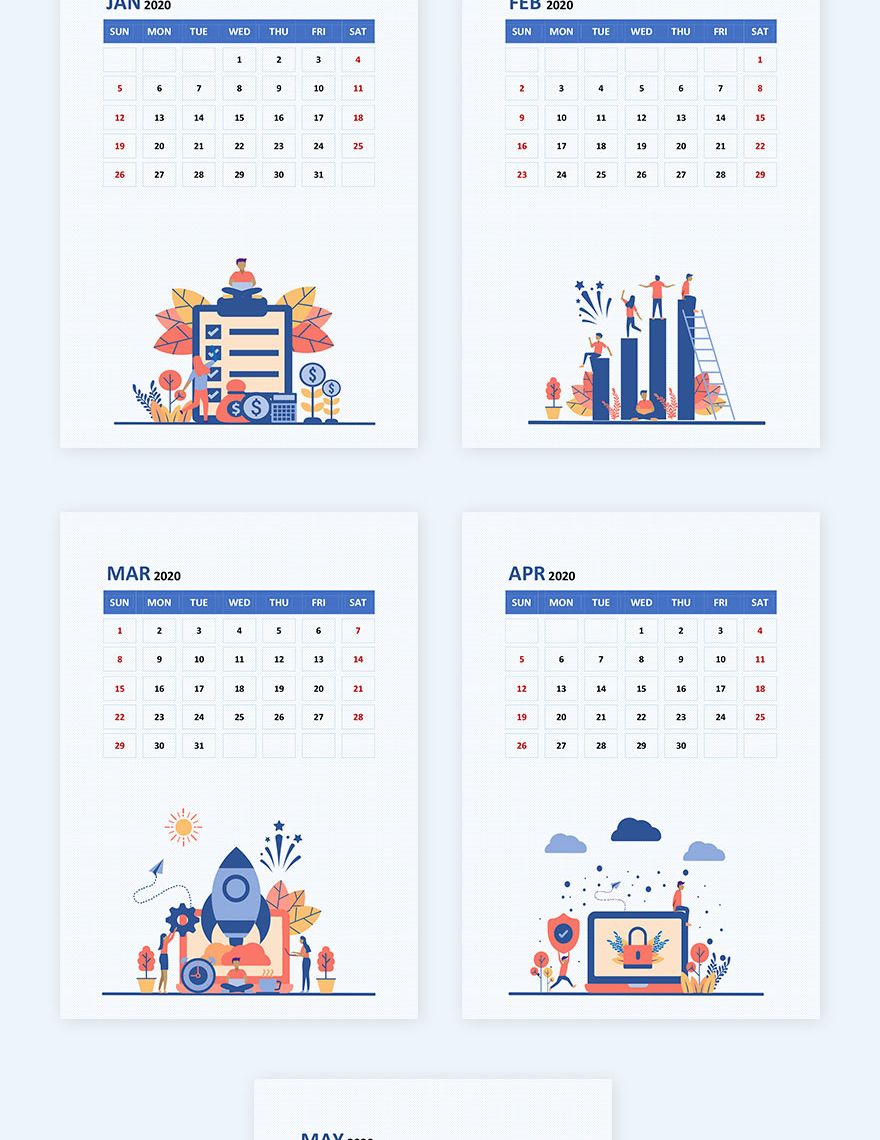 Project Management Desk Calendar Template