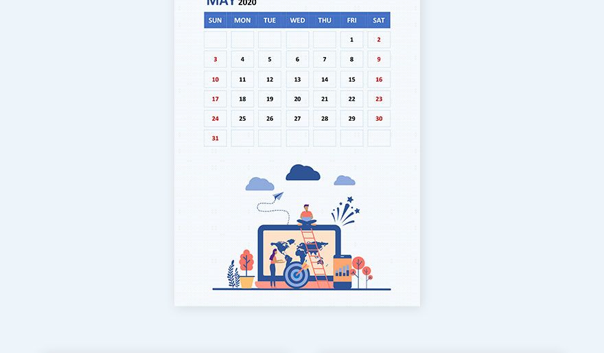 Project Management Desk Calendar Template