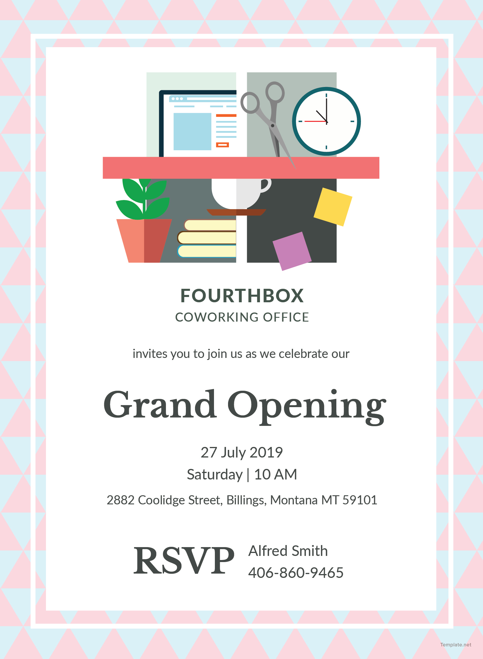 Office Opening Invitation Card Template In Adobe Illustrator Photoshop 