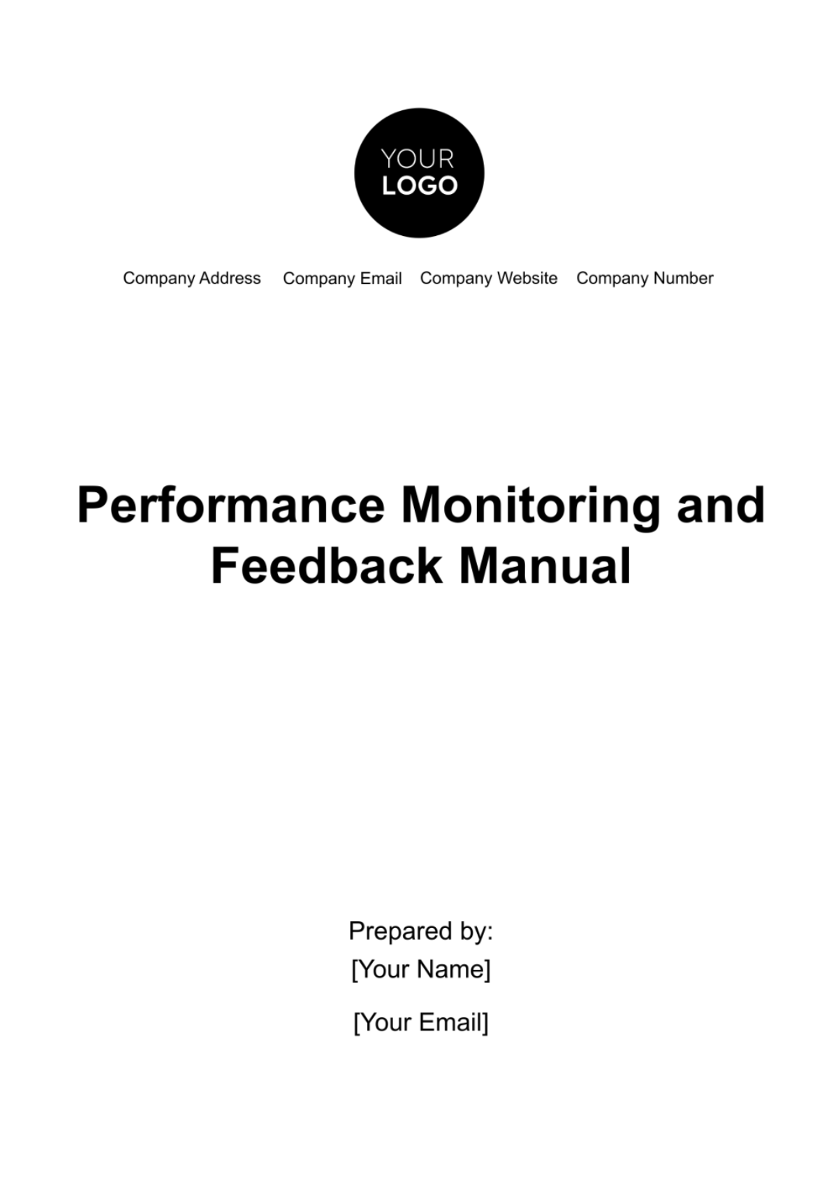 Performance Monitoring and Feedback Manual HR Template