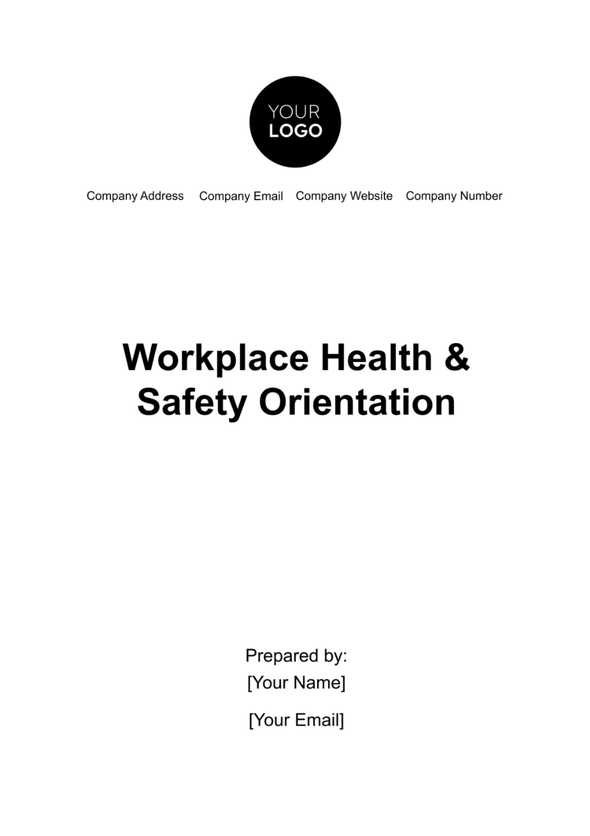 Workplace Health & Safety Orientation HR Template