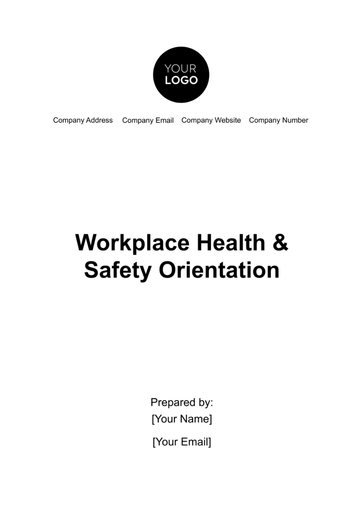 Workplace Health & Safety Orientation HR Template - Edit Online & Download