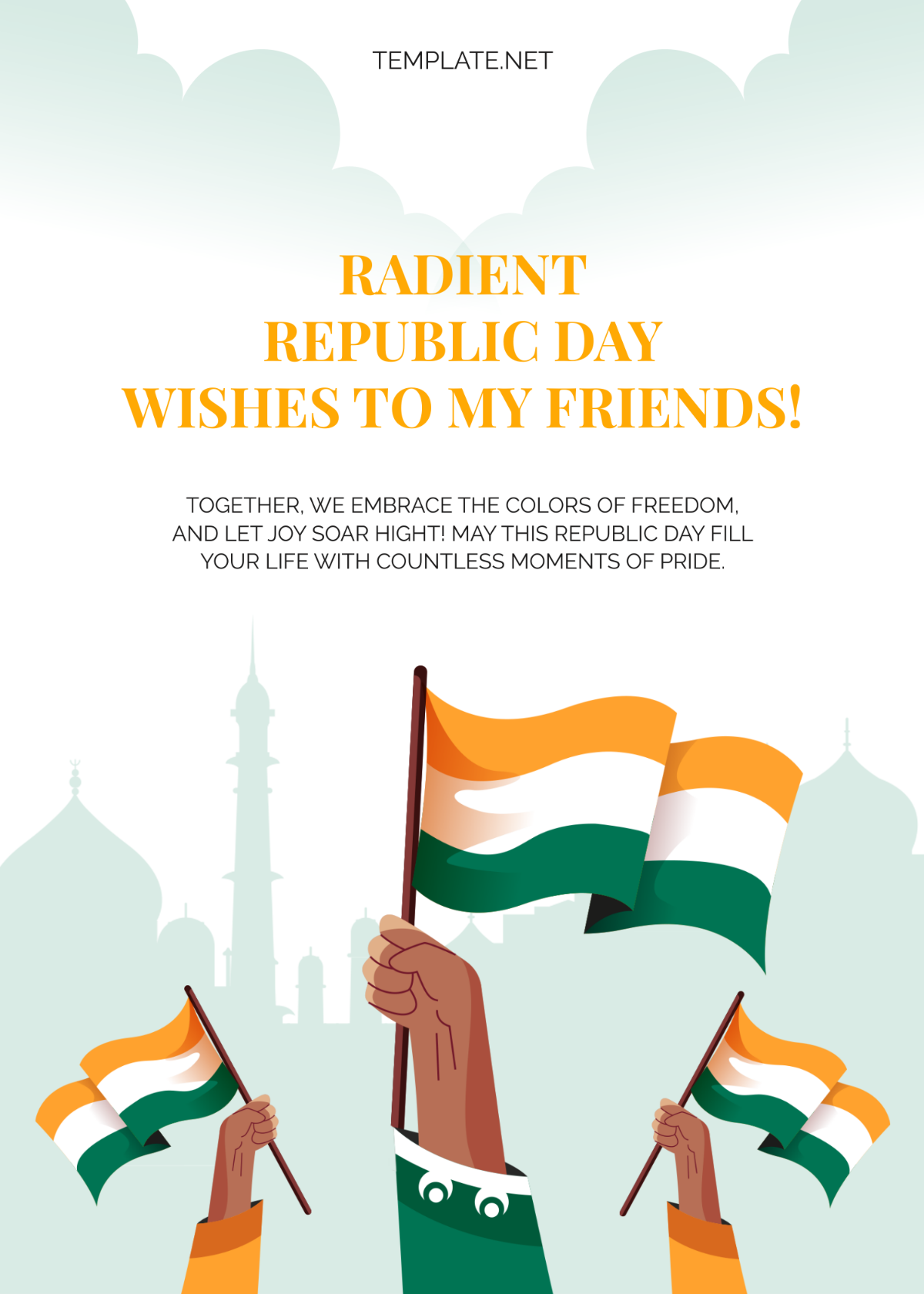 26th January Happy Republic Day Wishes Template