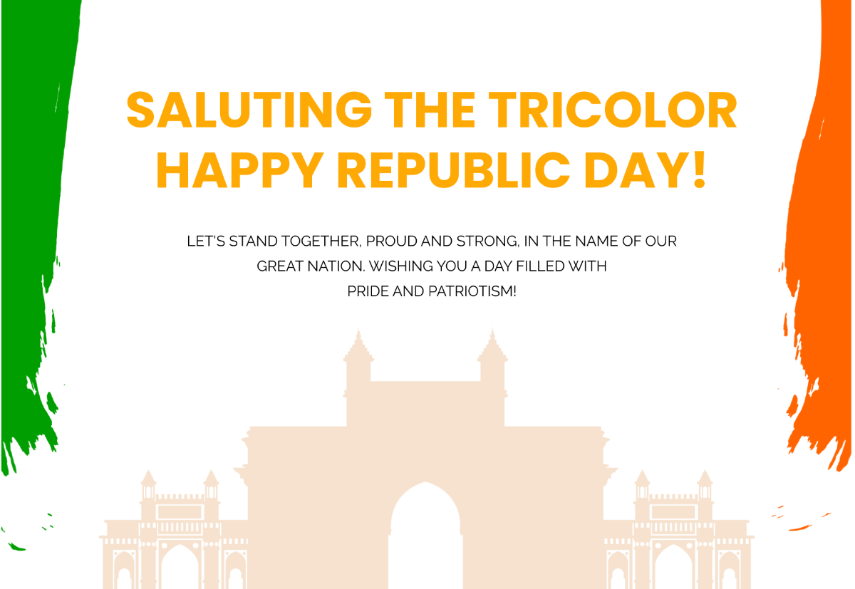 Free Happy Republic Day Greeting Card Template