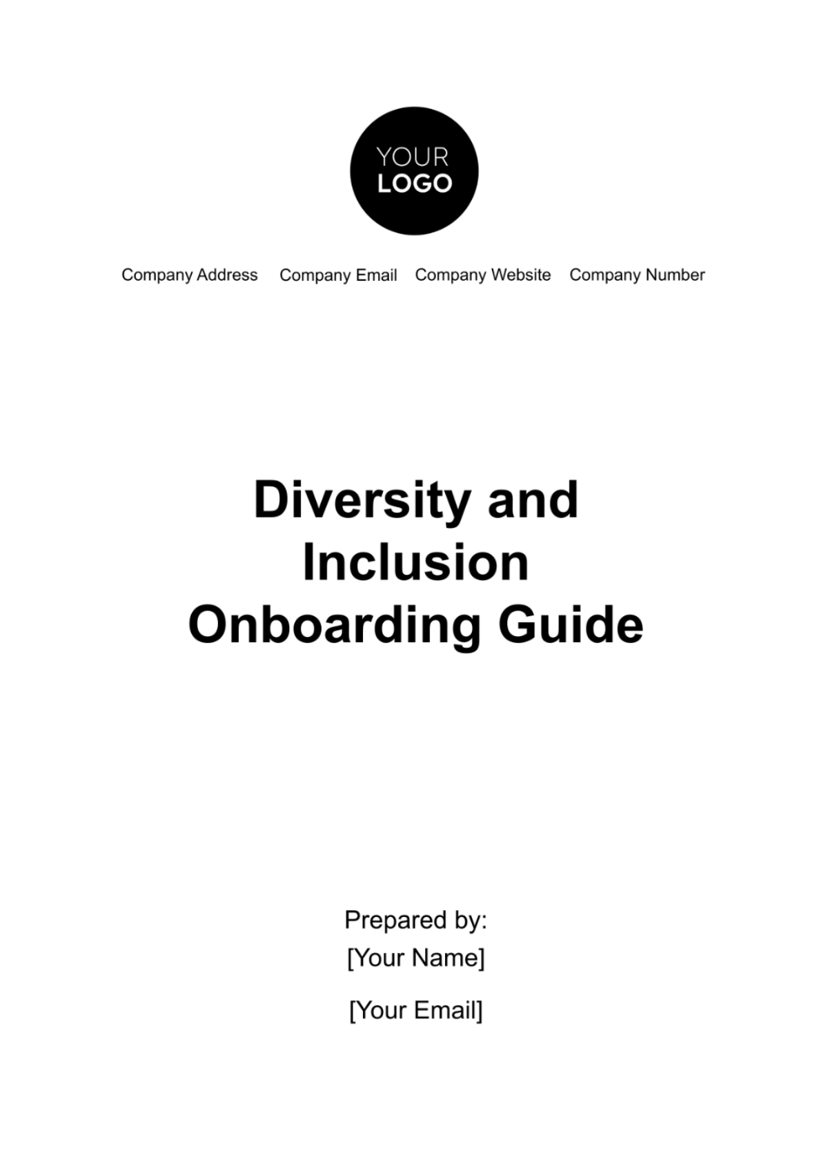 Diversity & Inclusion Onboarding Guide HR Template