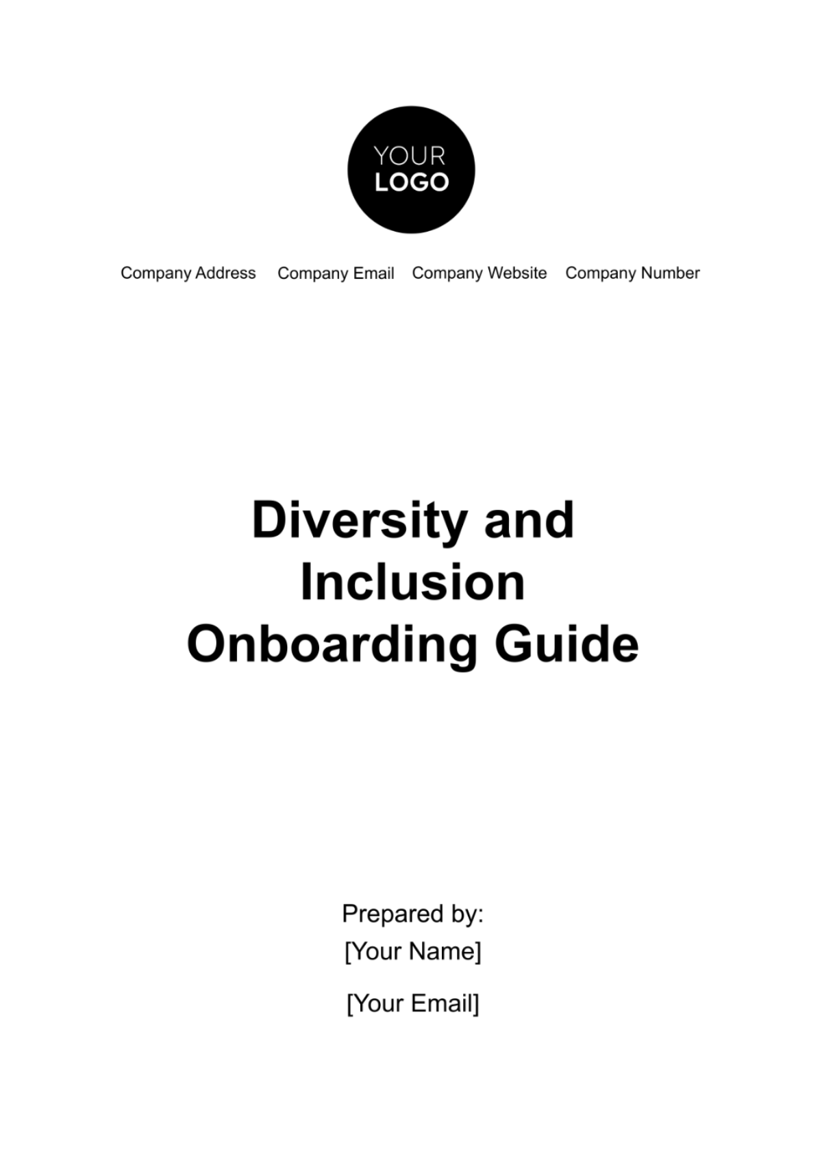 Diversity & Inclusion Onboarding Guide HR Template - Edit Online & Download