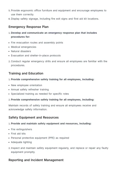 Free Office Safety Protocol HR Template to Edit Online