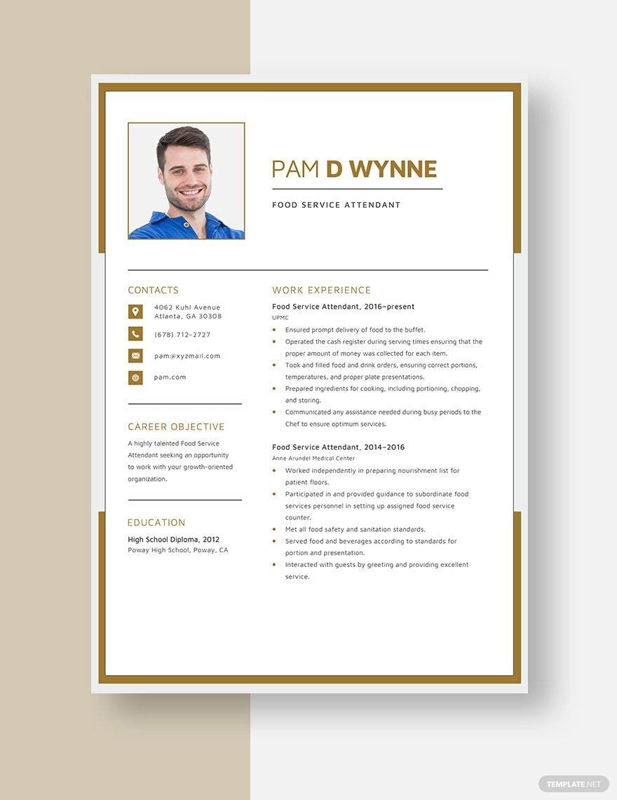 FREE Service Attendant Template Download In Word Google Docs PDF 