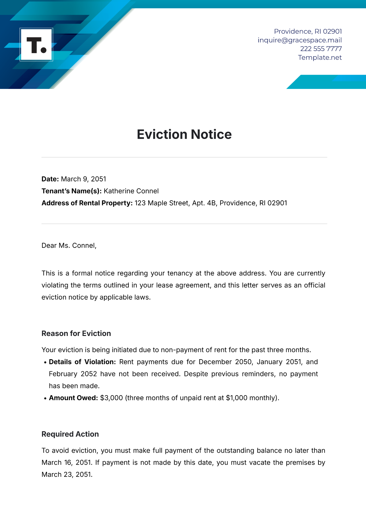 Free Eviction Notice Template