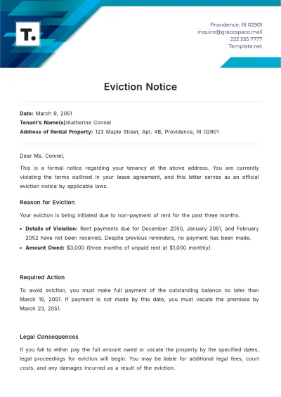 Free Eviction Notice Template to Edit Online