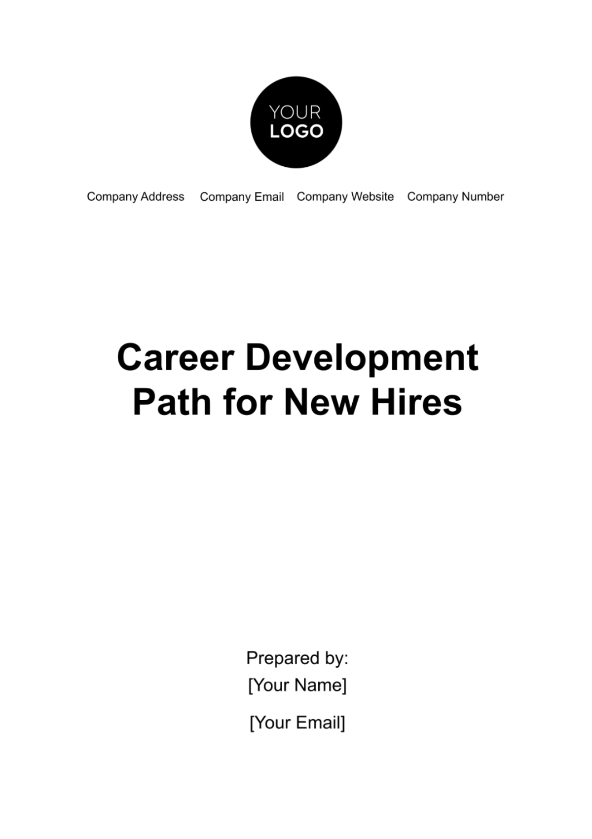Free Career Development Path for New Hires HR Template