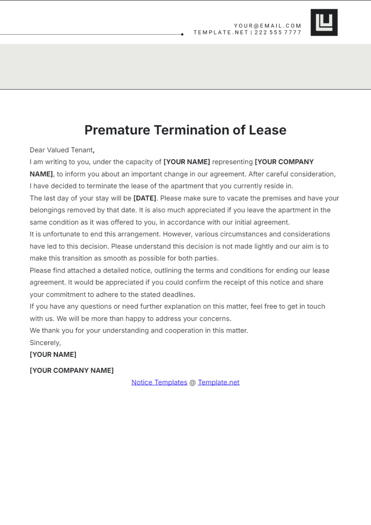 Free Pay Less Notice Template - Edit Online & Download | Template.net