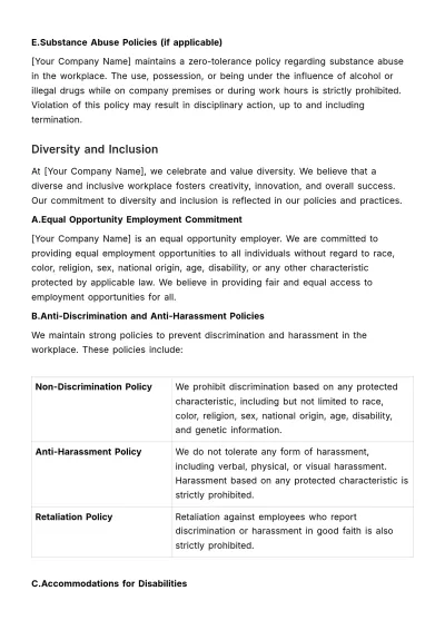 Free Compliance & Policy Orientation Manual HR Template to Edit Online