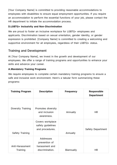 Free Compliance & Policy Orientation Manual HR Template to Edit Online