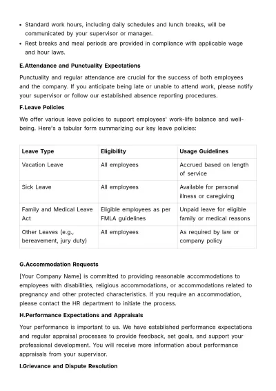 Free Compliance & Policy Orientation Manual HR Template to Edit Online