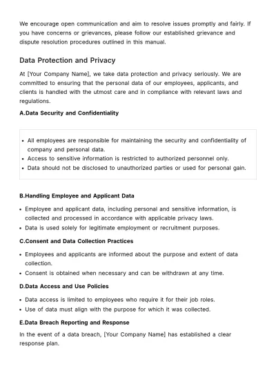 Free Compliance & Policy Orientation Manual HR Template to Edit Online