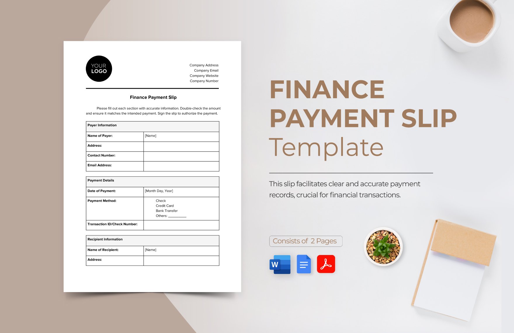 Finance Payment Slip Template