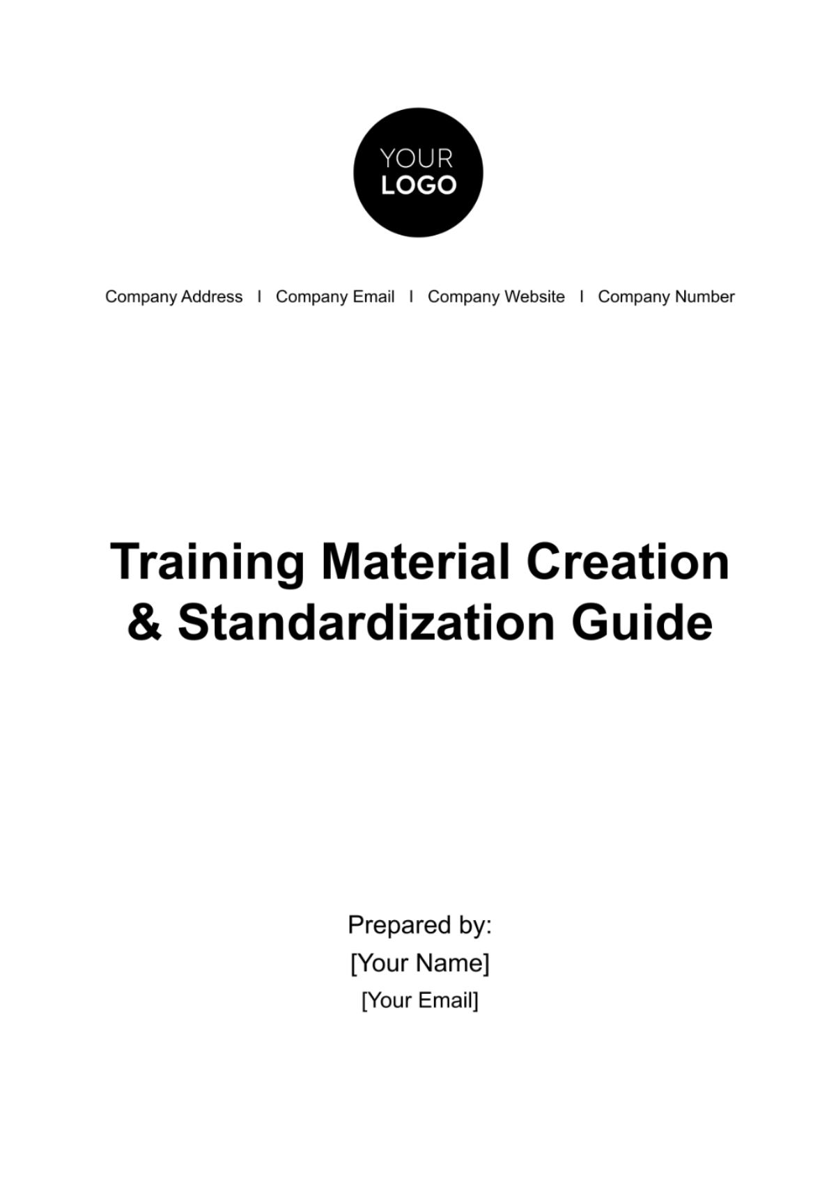 Training Material Creation & Standardization Guide HR Template - Edit Online & Download