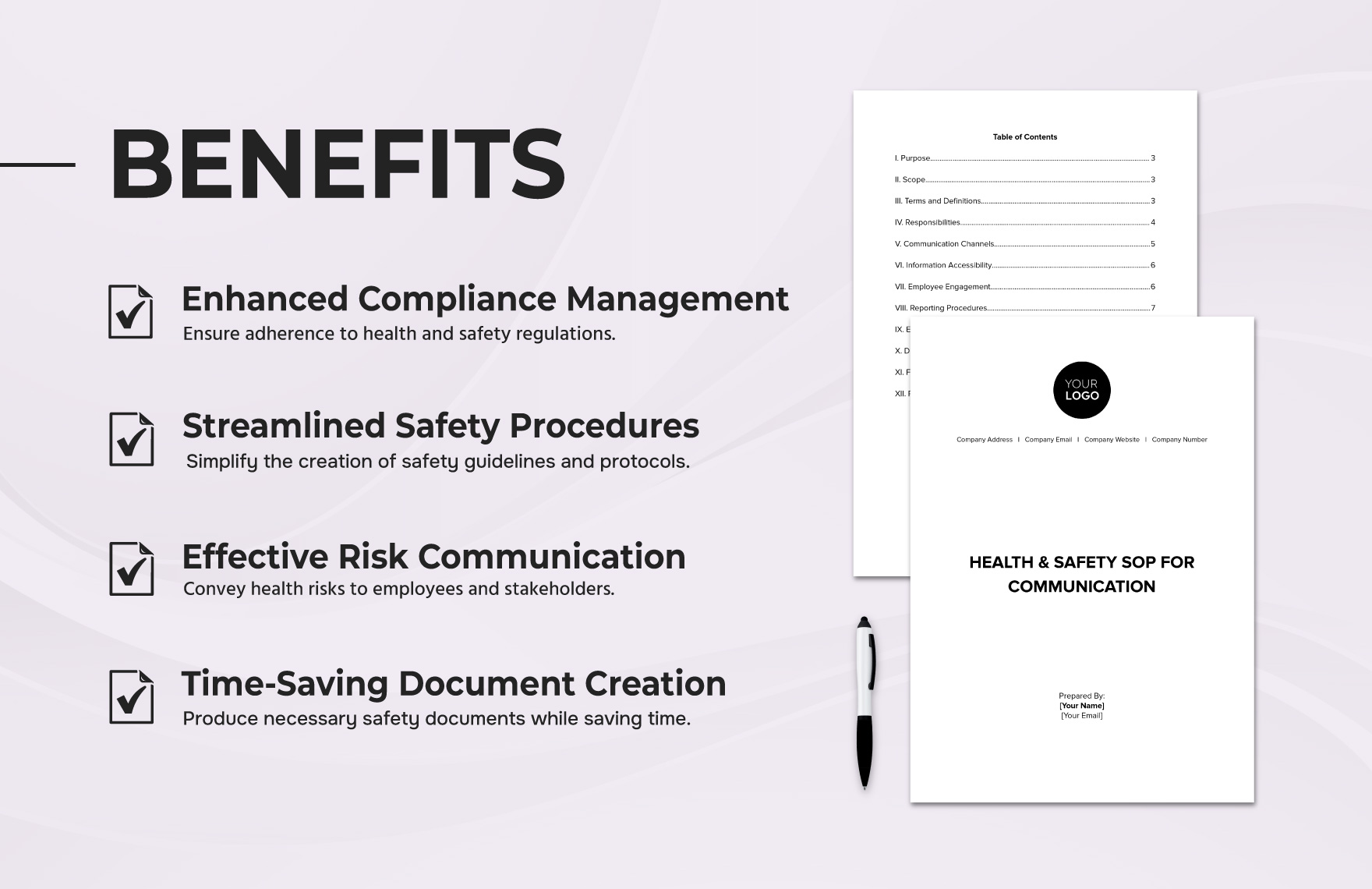 Health & Safety SOP for Communication Template