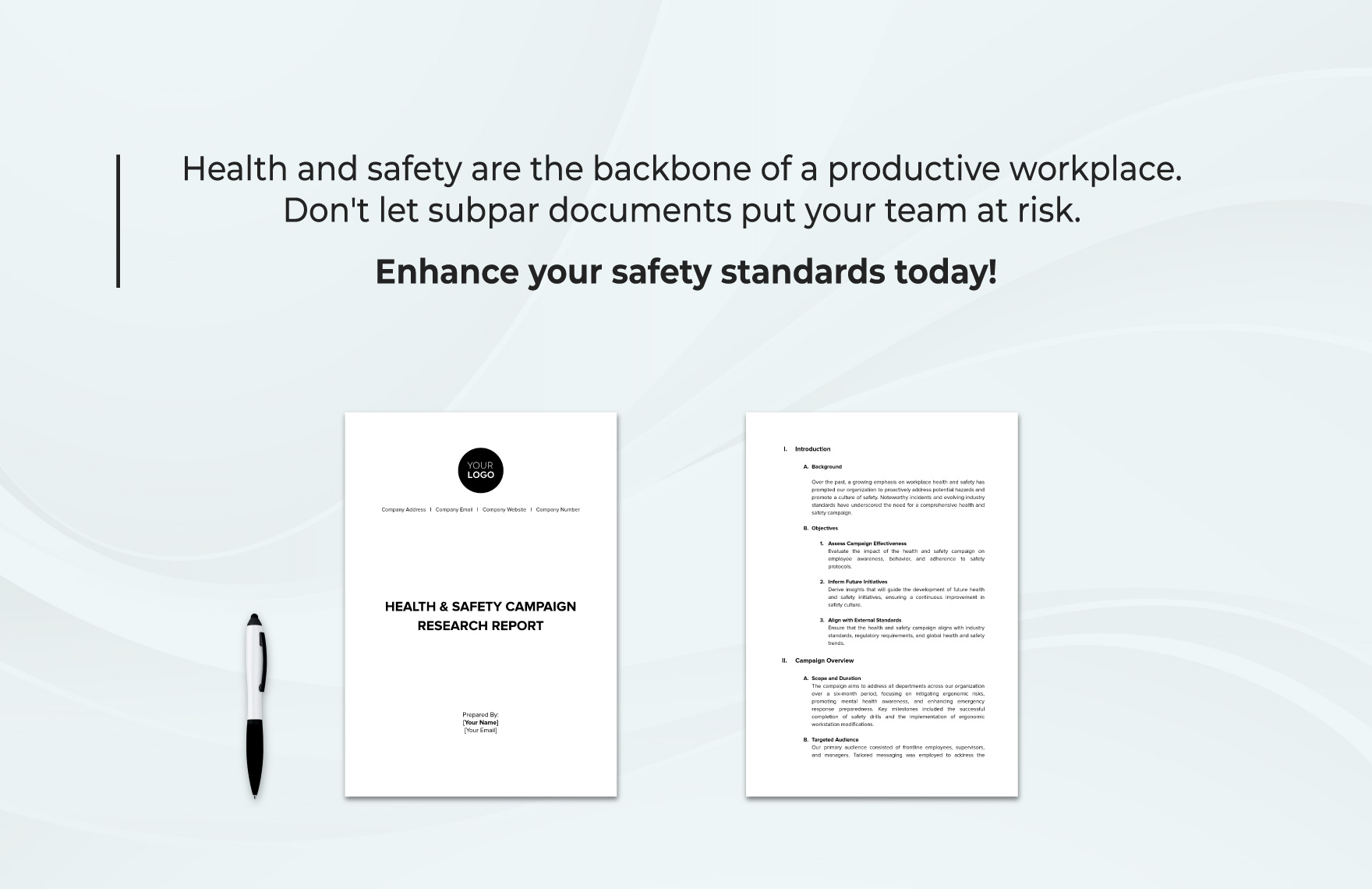 Health Safety Campaign Research Report Template