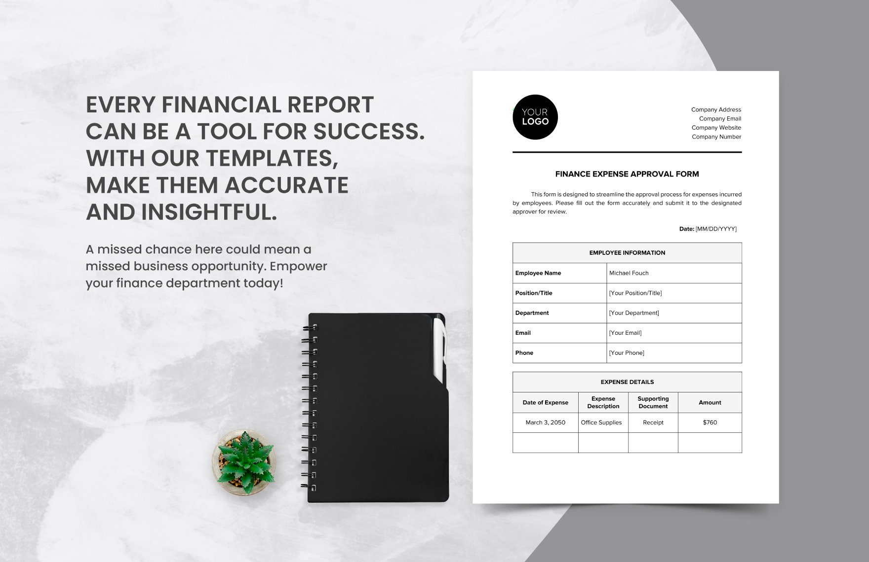 Finance Expense Approval Form Template