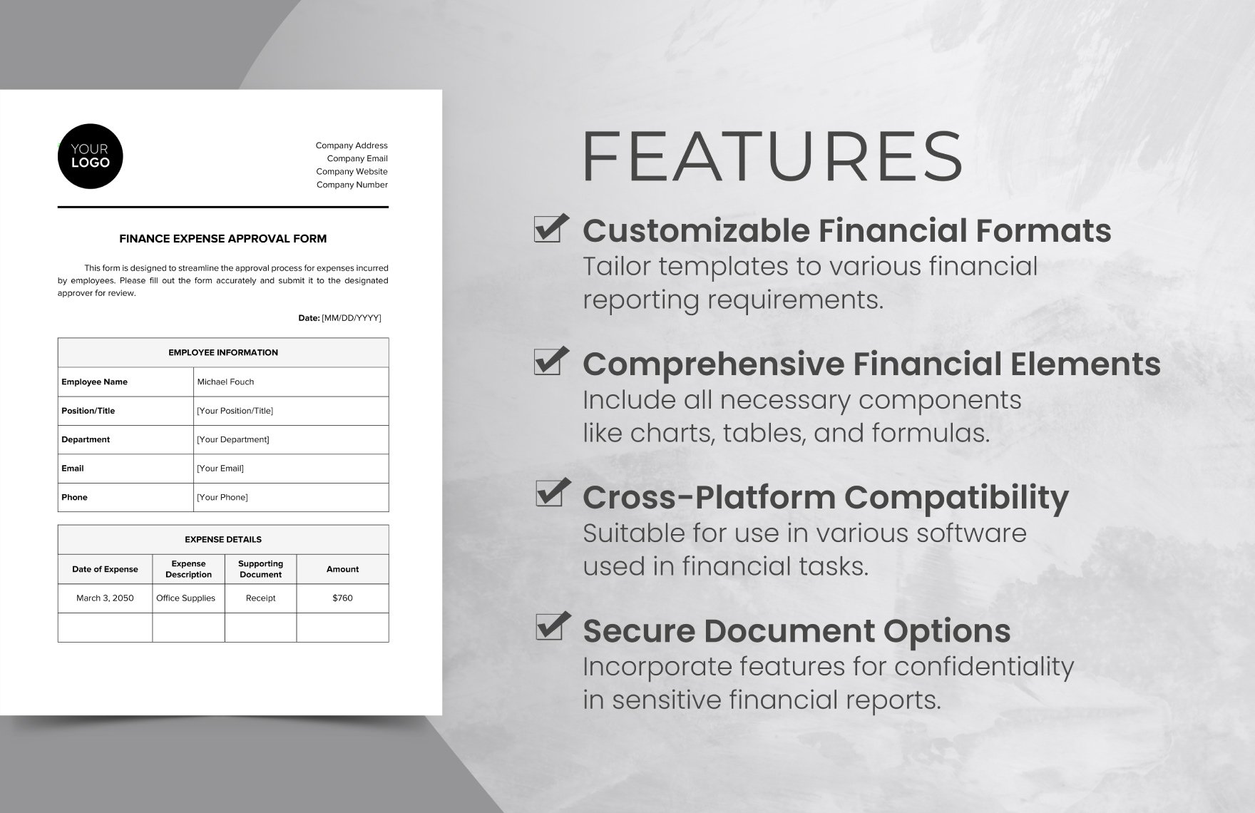 Finance Expense Approval Form Template