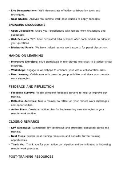 Free Interactive Training Session Guide HR Template to Edit Online