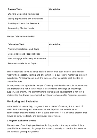 Free Employee Mentorship Program Handbook HR Template to Edit Online