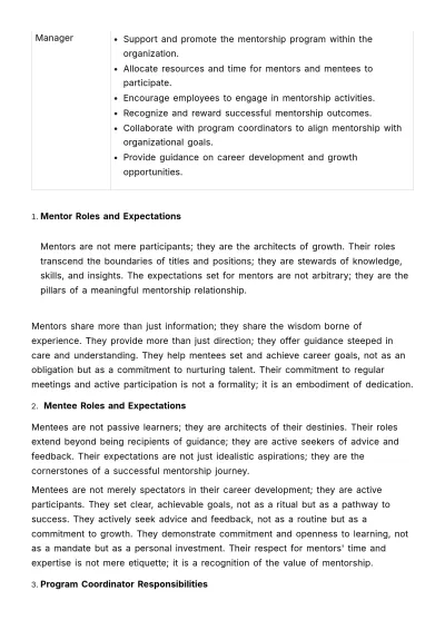Free Employee Mentorship Program Handbook HR Template to Edit Online