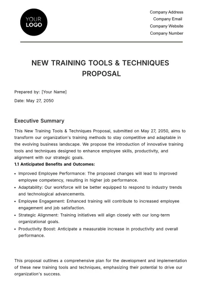 Free New Training Tools & Techniques Proposal HR Template to Edit Online