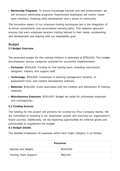 Free New Training Tools & Techniques Proposal HR Template to Edit Online