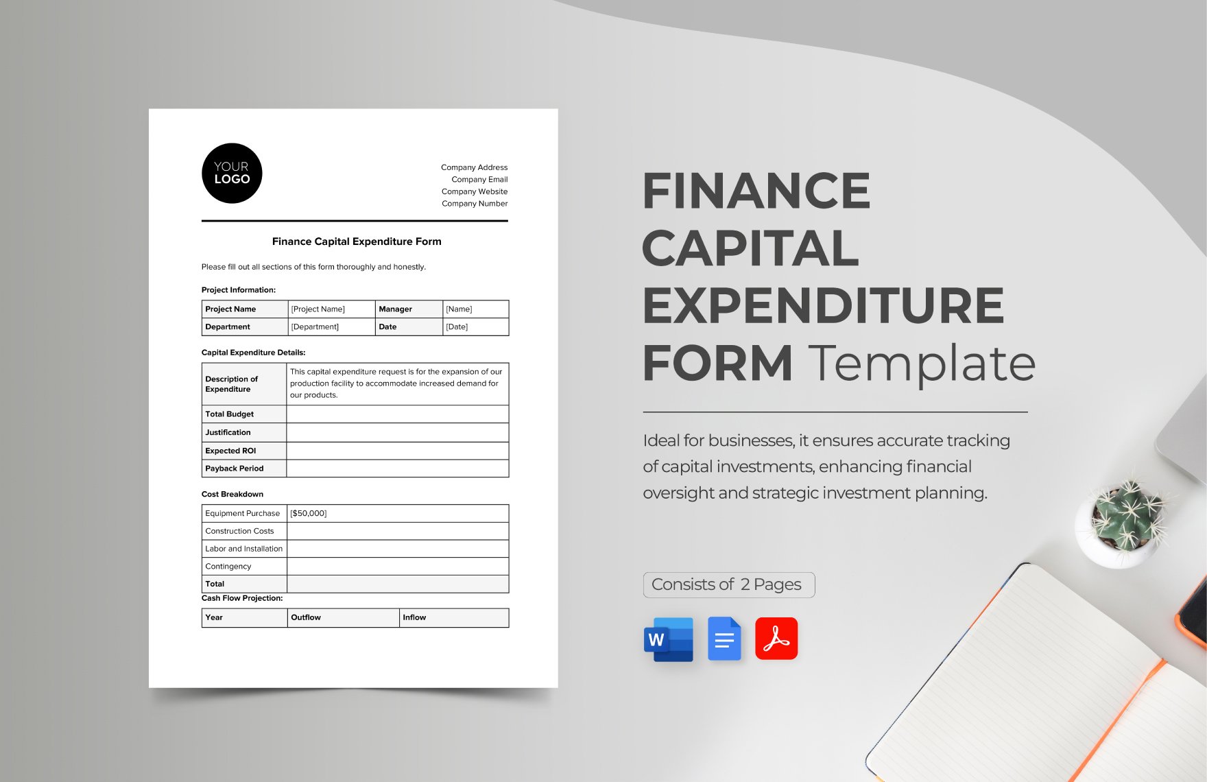 Finance Capital Expenditure Form Template