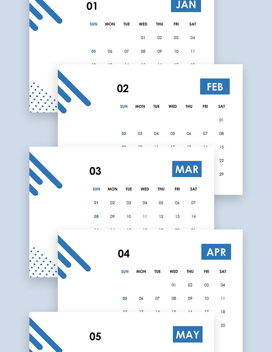 Sample Accounting Desk Calendar Template