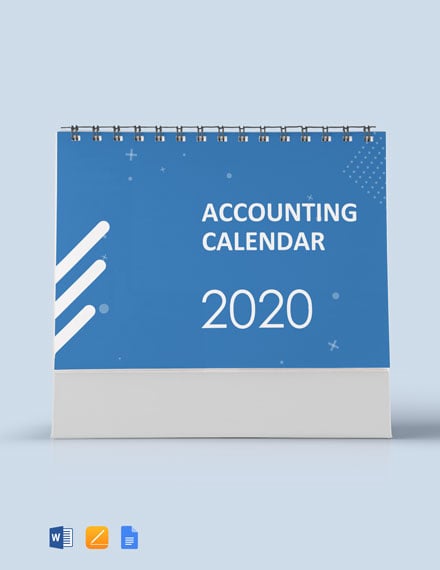 Sample Accounting Desk Calendar 