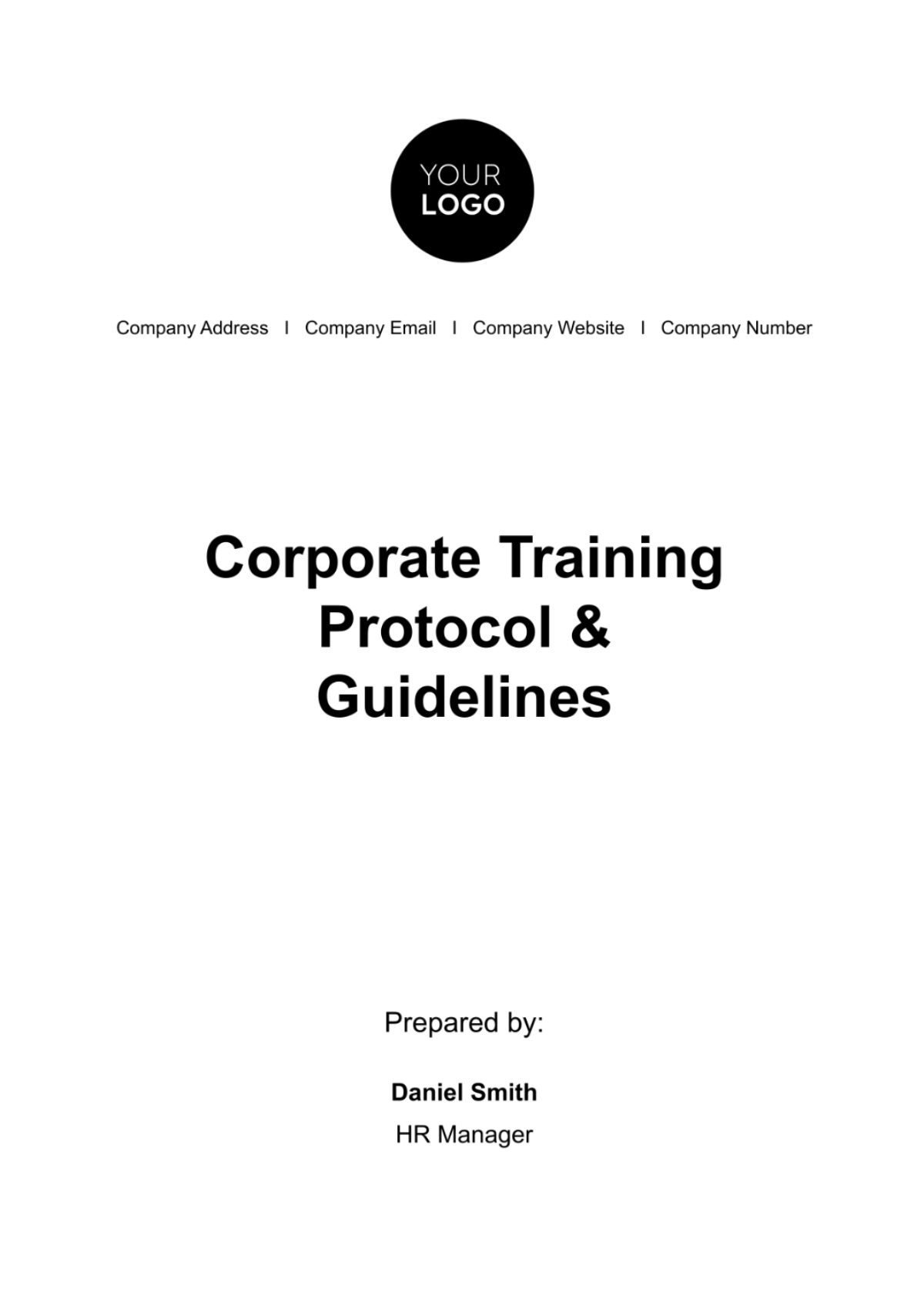 Corporate Training Protocol & Guidelines HR Template