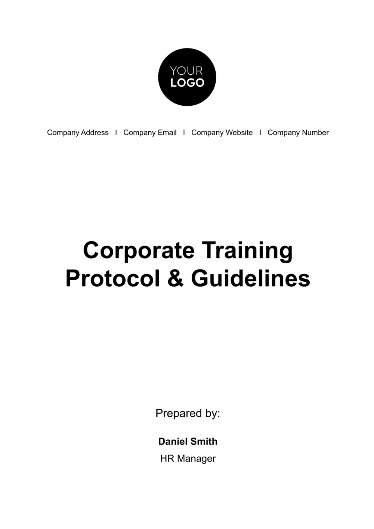 Corporate Training Protocol & Guidelines HR Template - Edit Online & Download