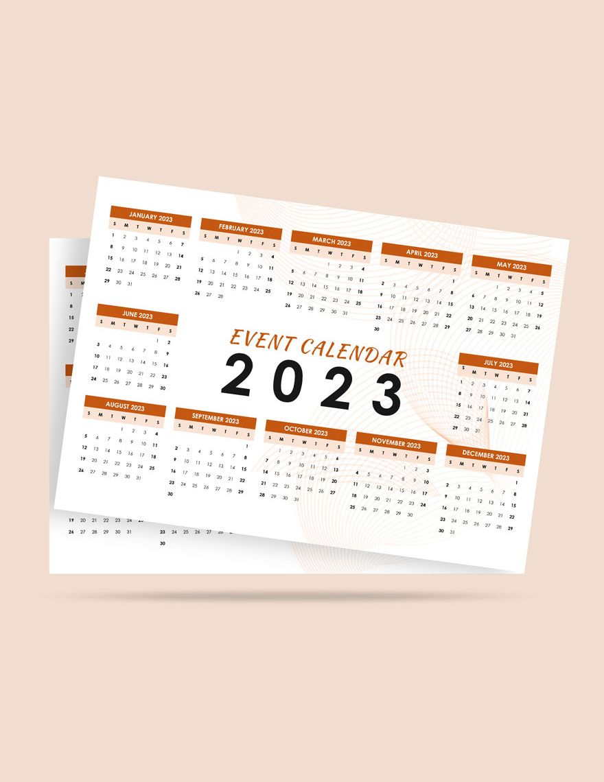 Sample Event Desk Calendar Template