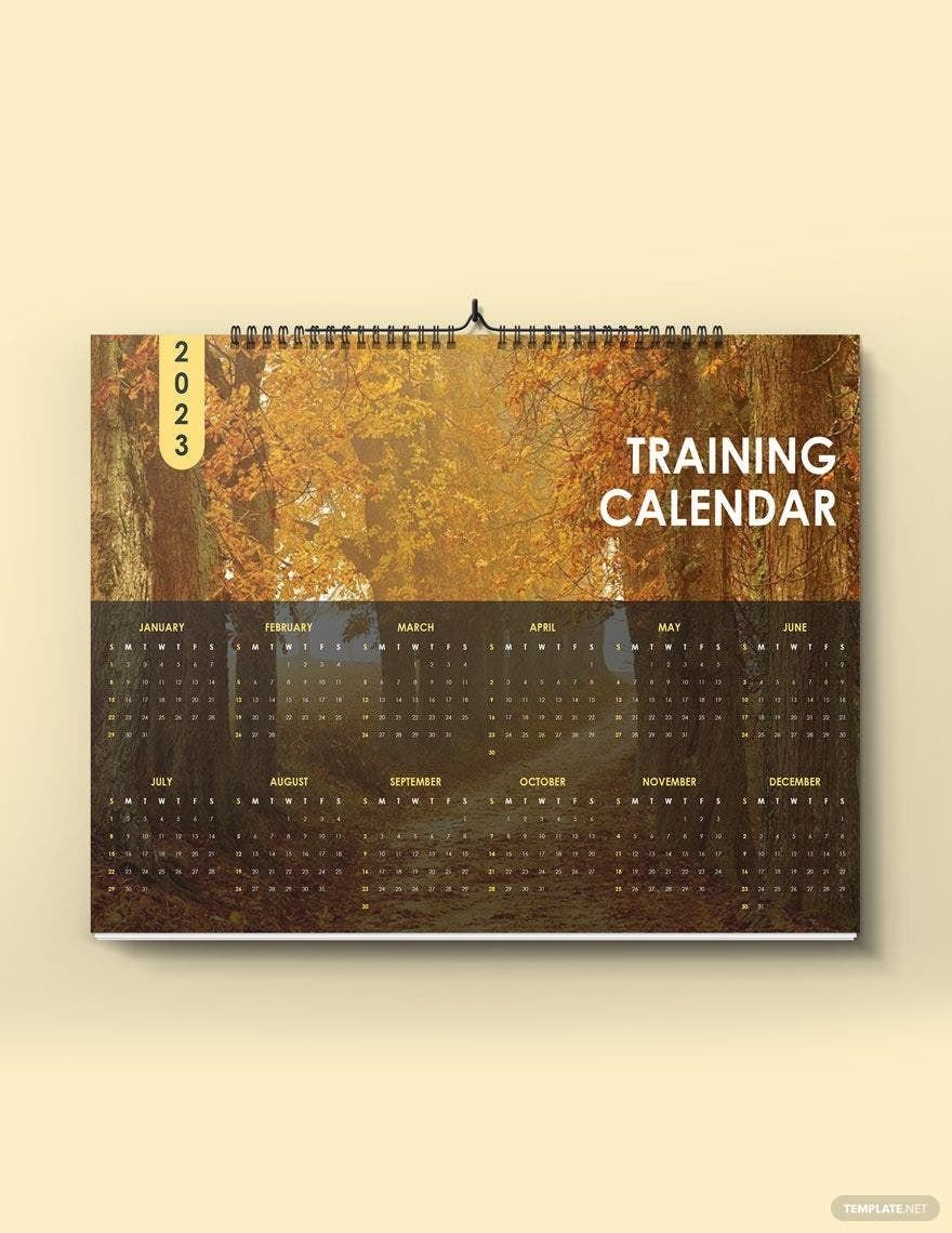 Sample Training Desk Calendar Template