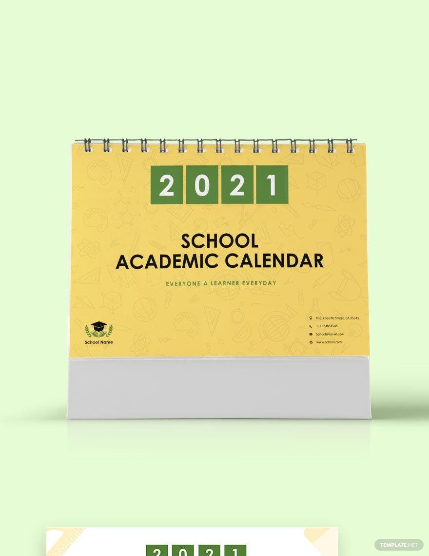 School Academic Desk Calendar Template