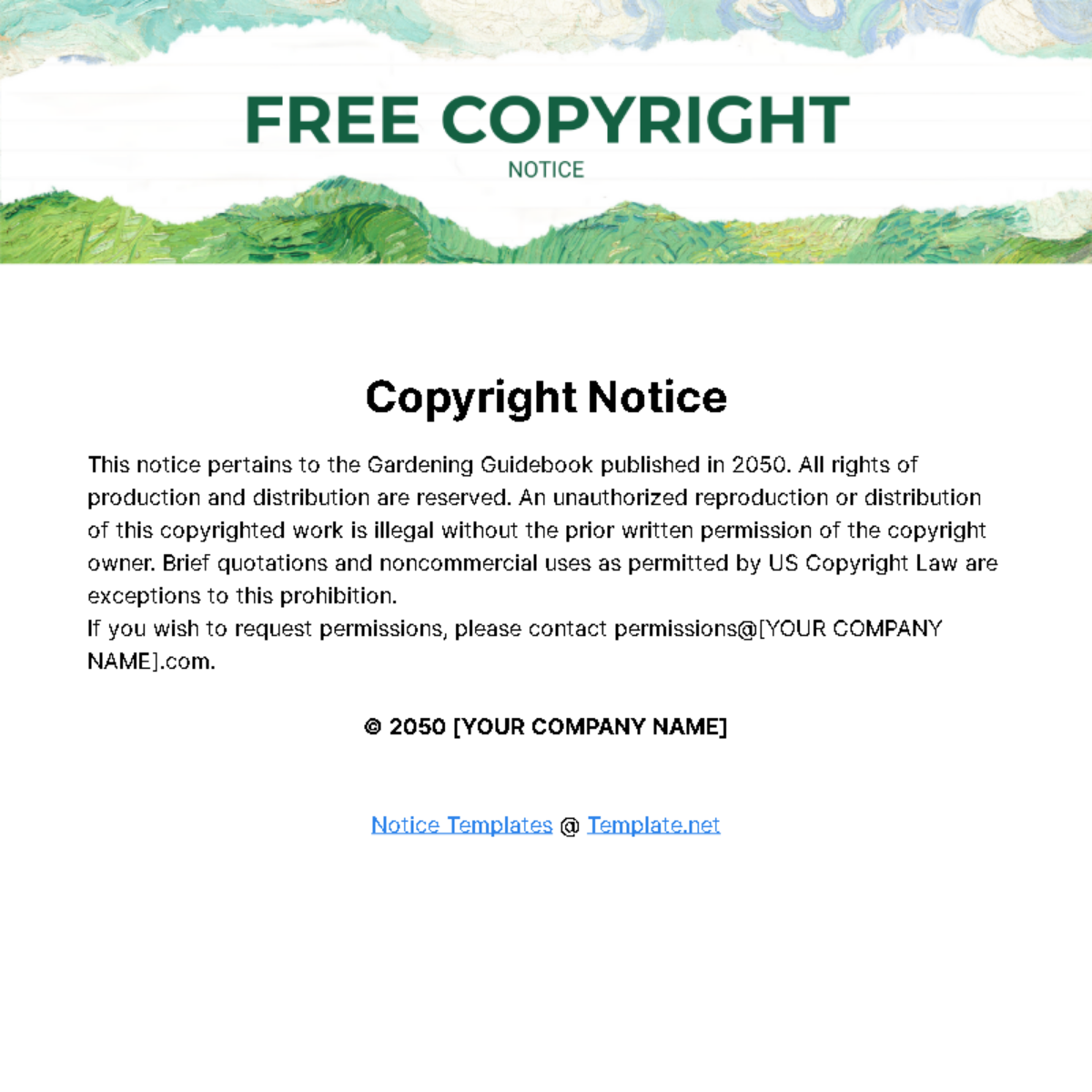 Free Copyright Notice Template