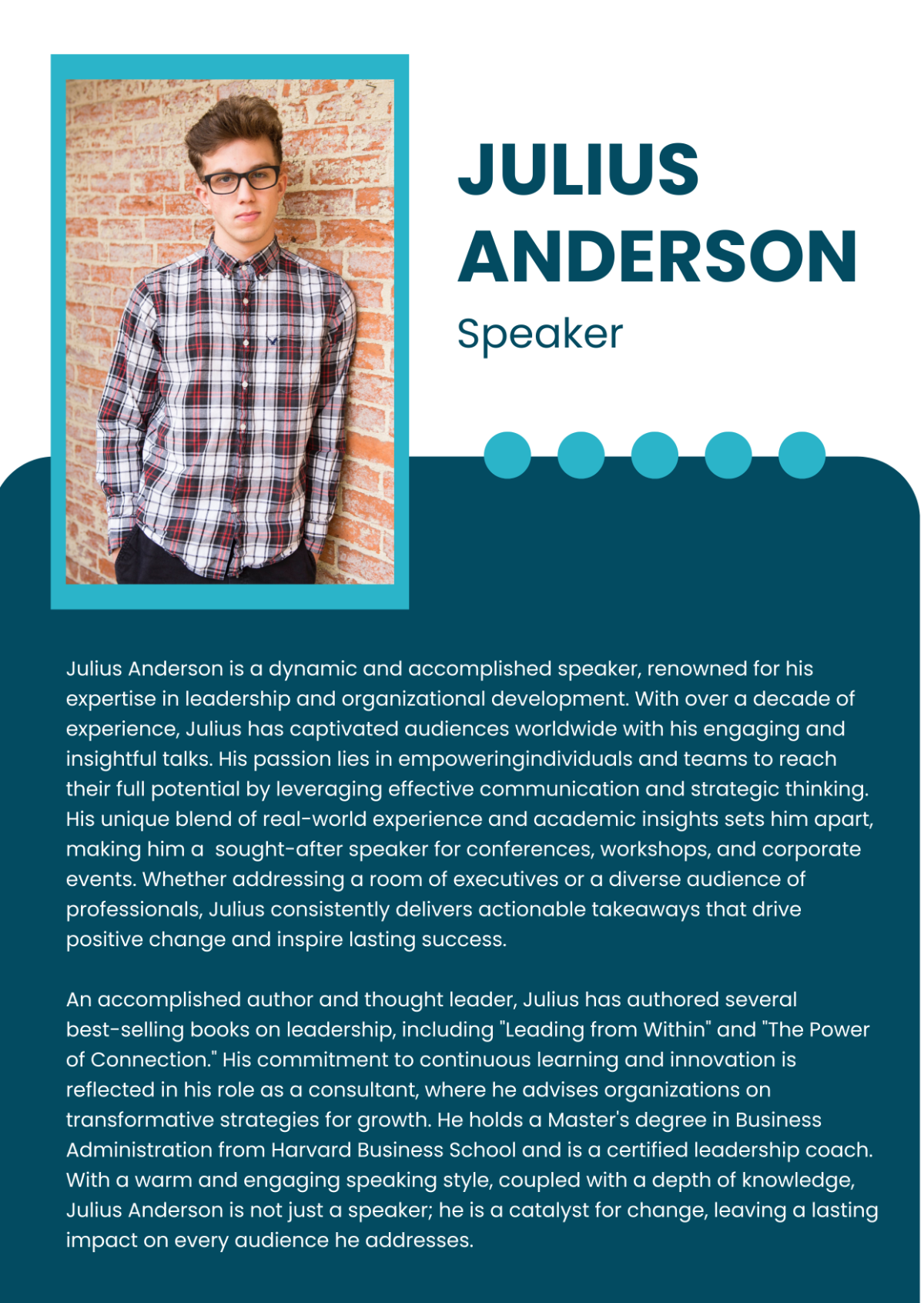 Professional Bio for Speakers Template