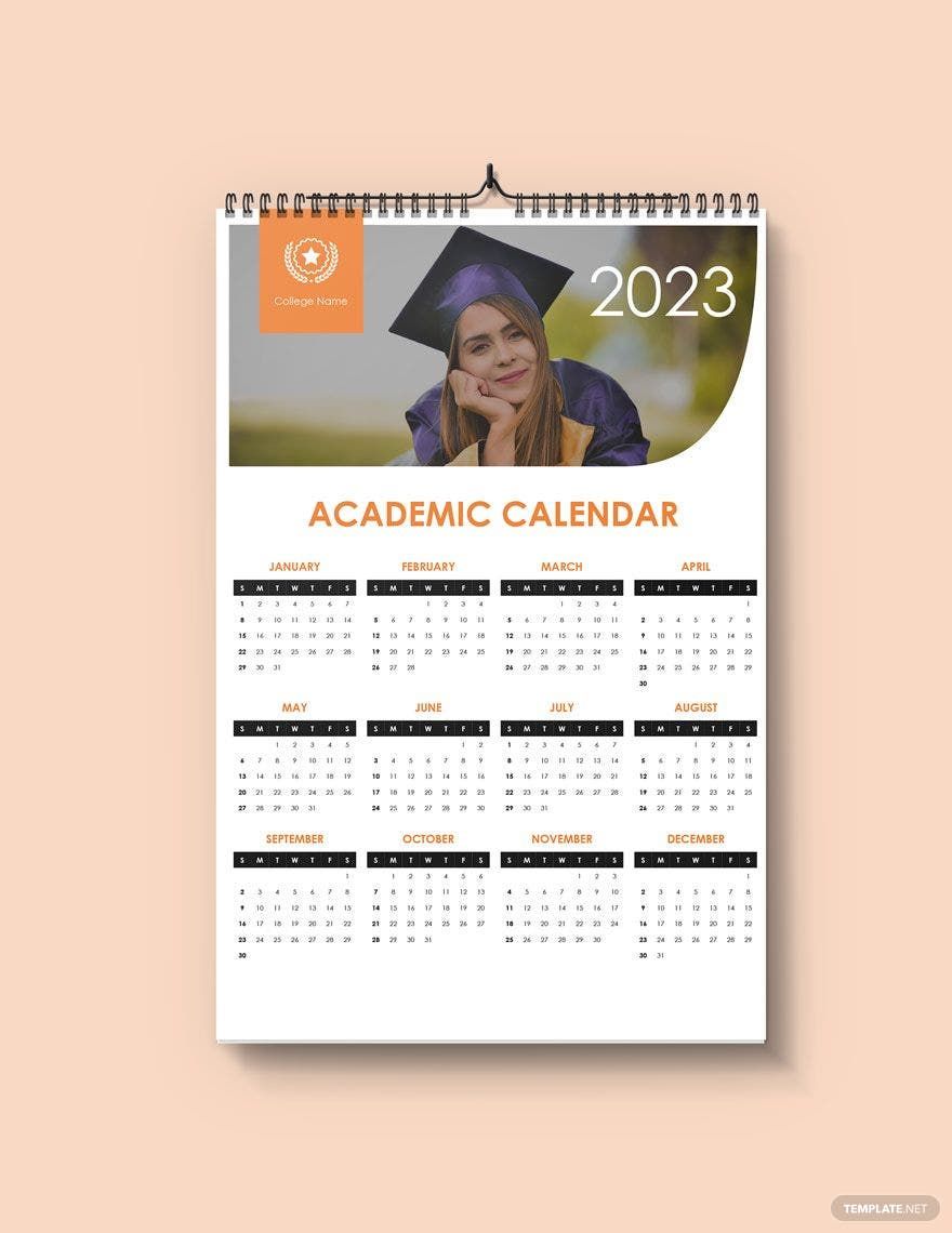 Free Simple Academic Desk Calendar Template