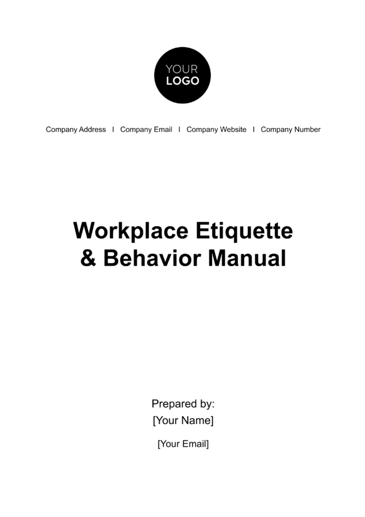 Workplace Etiquette & Behavior Manual HR Template