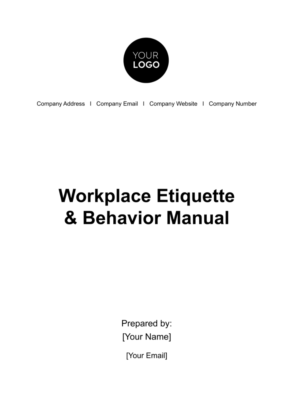 Workplace Etiquette & Behavior Manual HR Template - Edit Online & Download