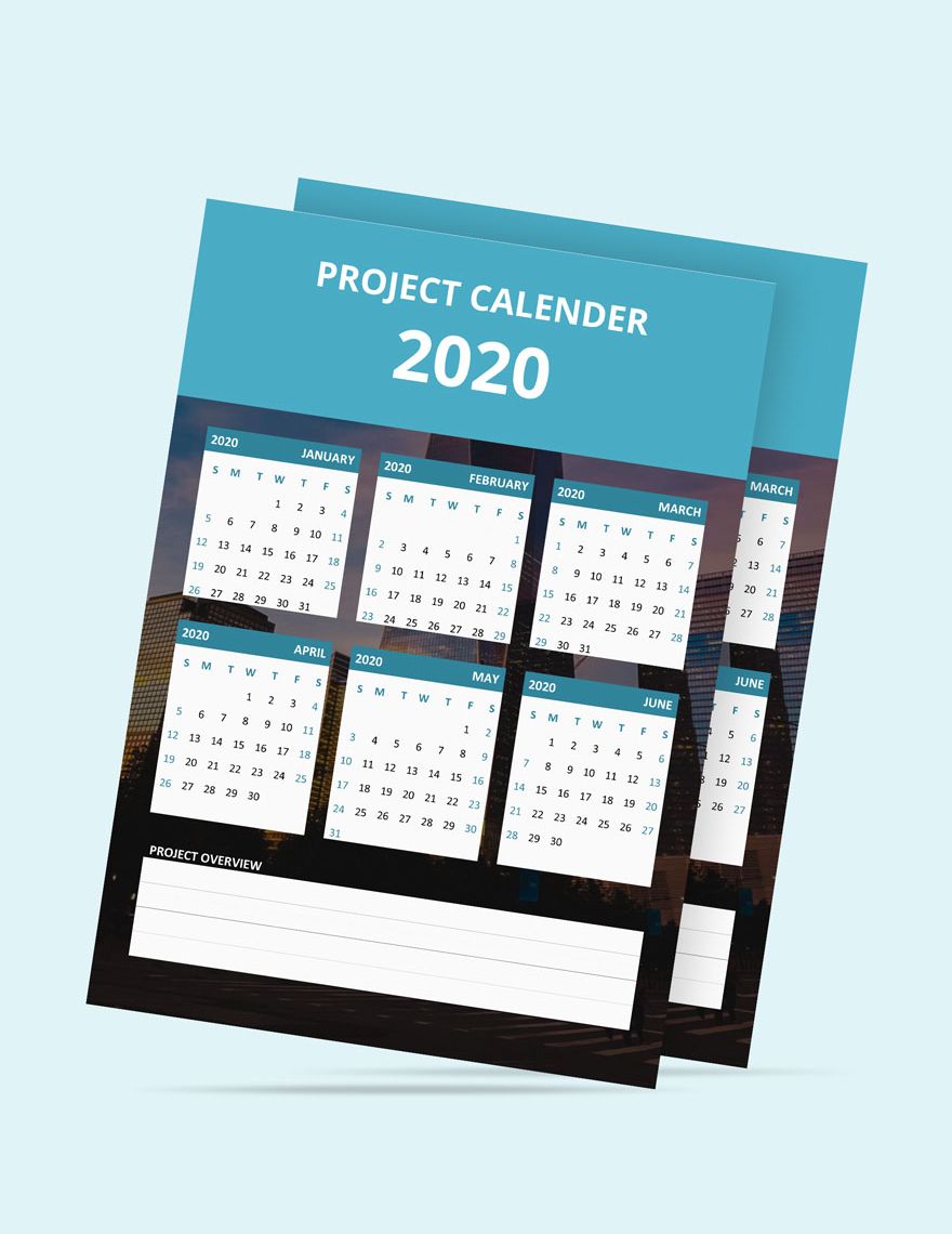 Simple Project Desk Calendar Template